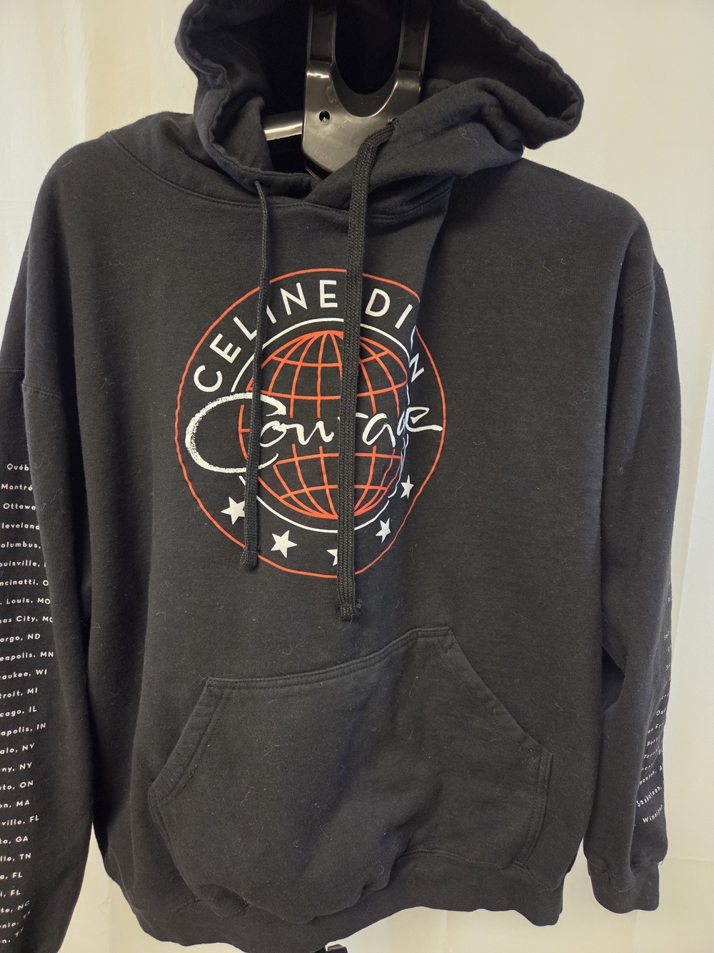 Celine Black Courage Graphic Hoodie with Red and White Logo